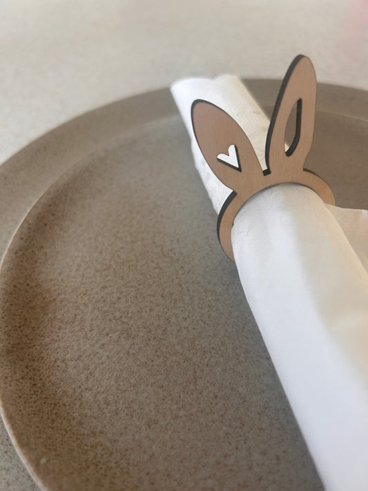 påske servietringe i træ - hjerte