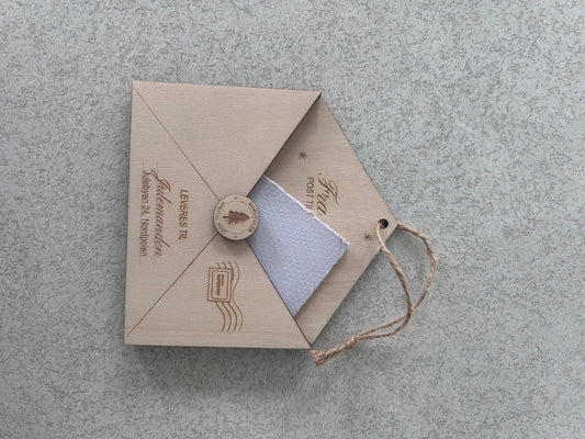 Træ kuvert - Brev til julemanden