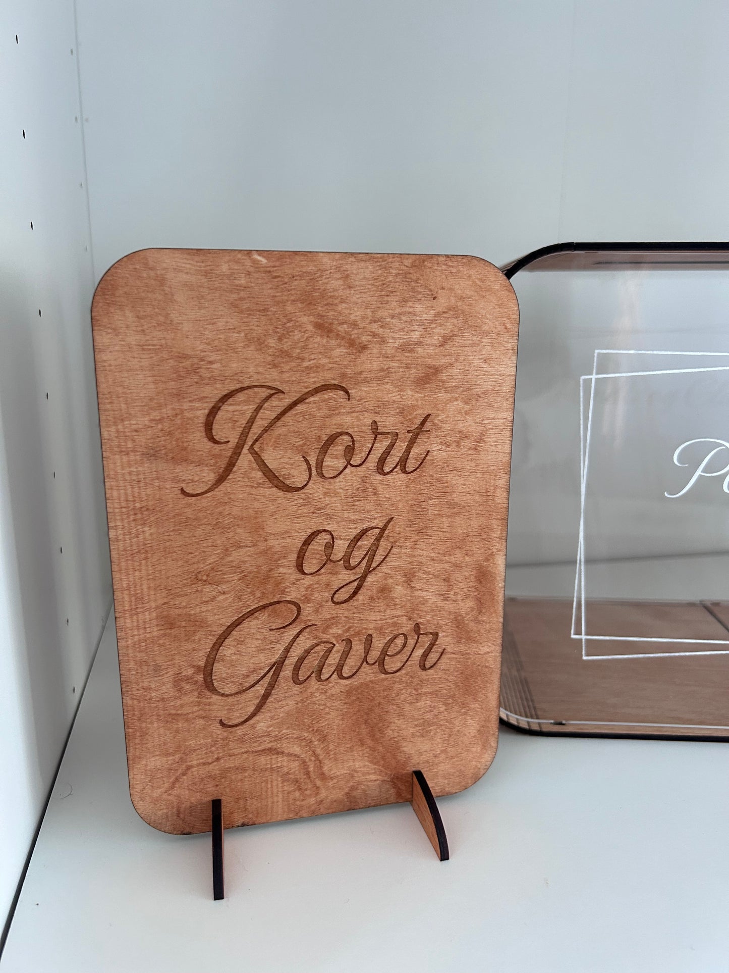 Akryl kort boks - teak