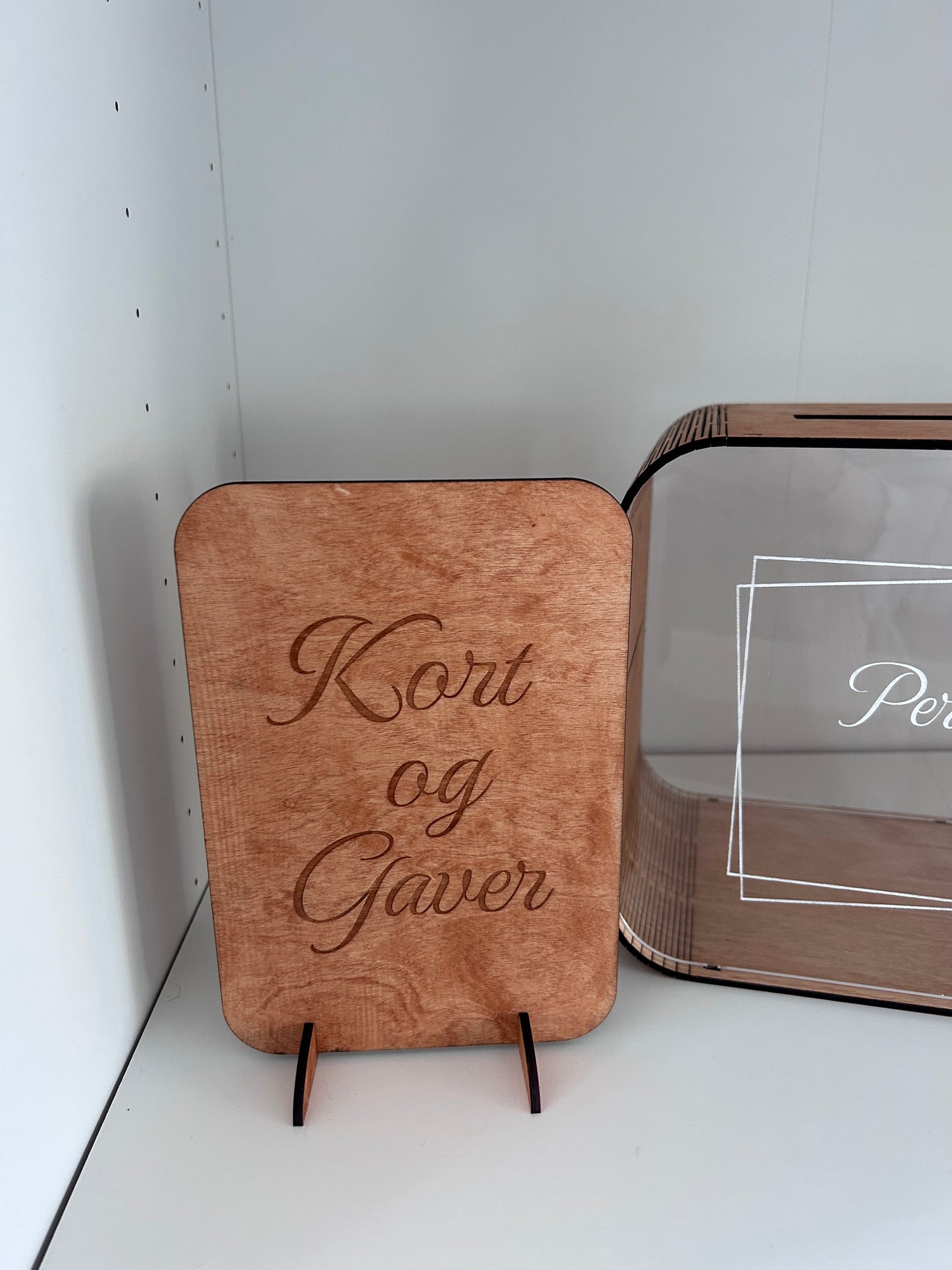 Akryl kort boks - teak