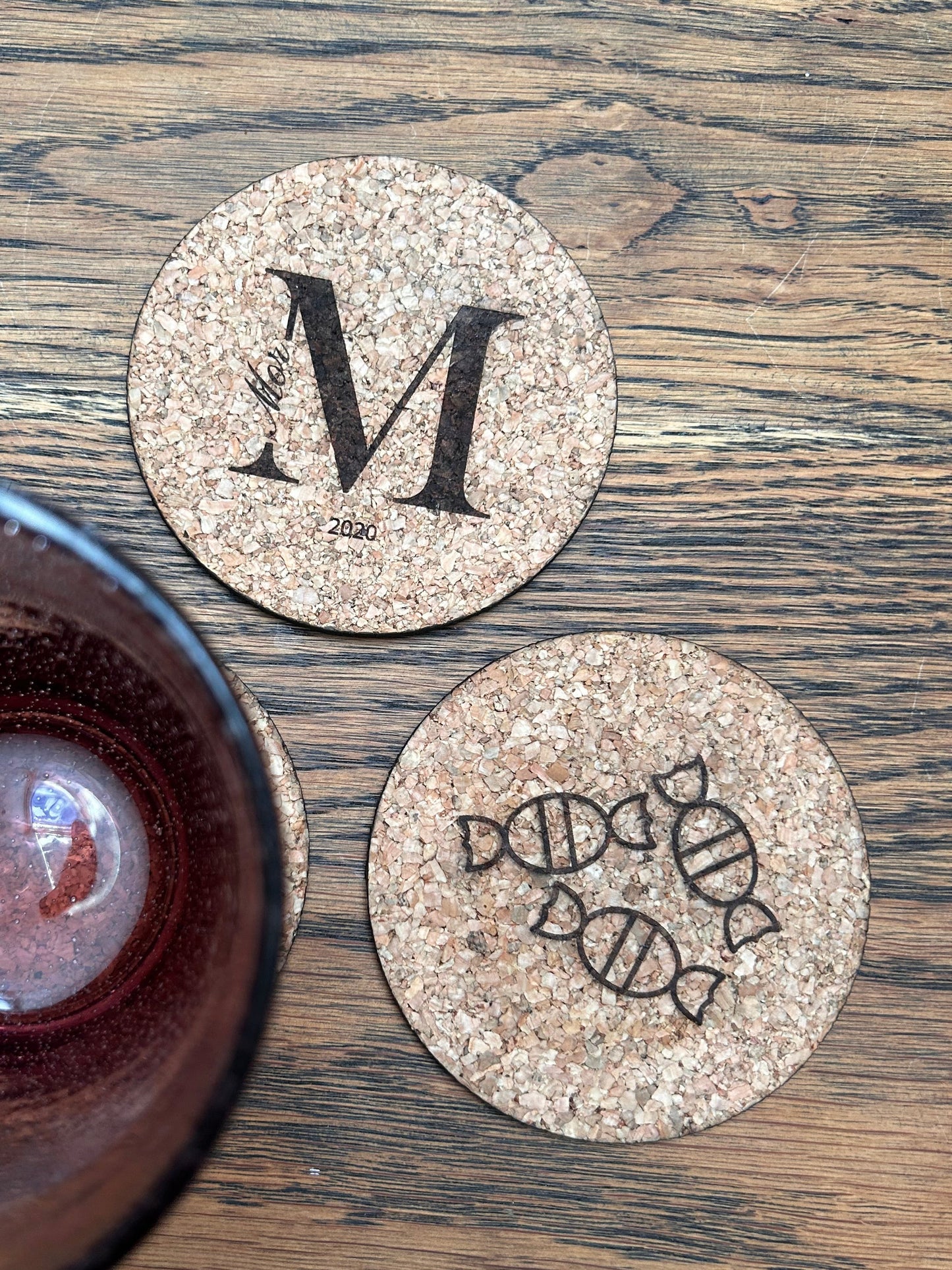 Kork ølbrikker med gravering