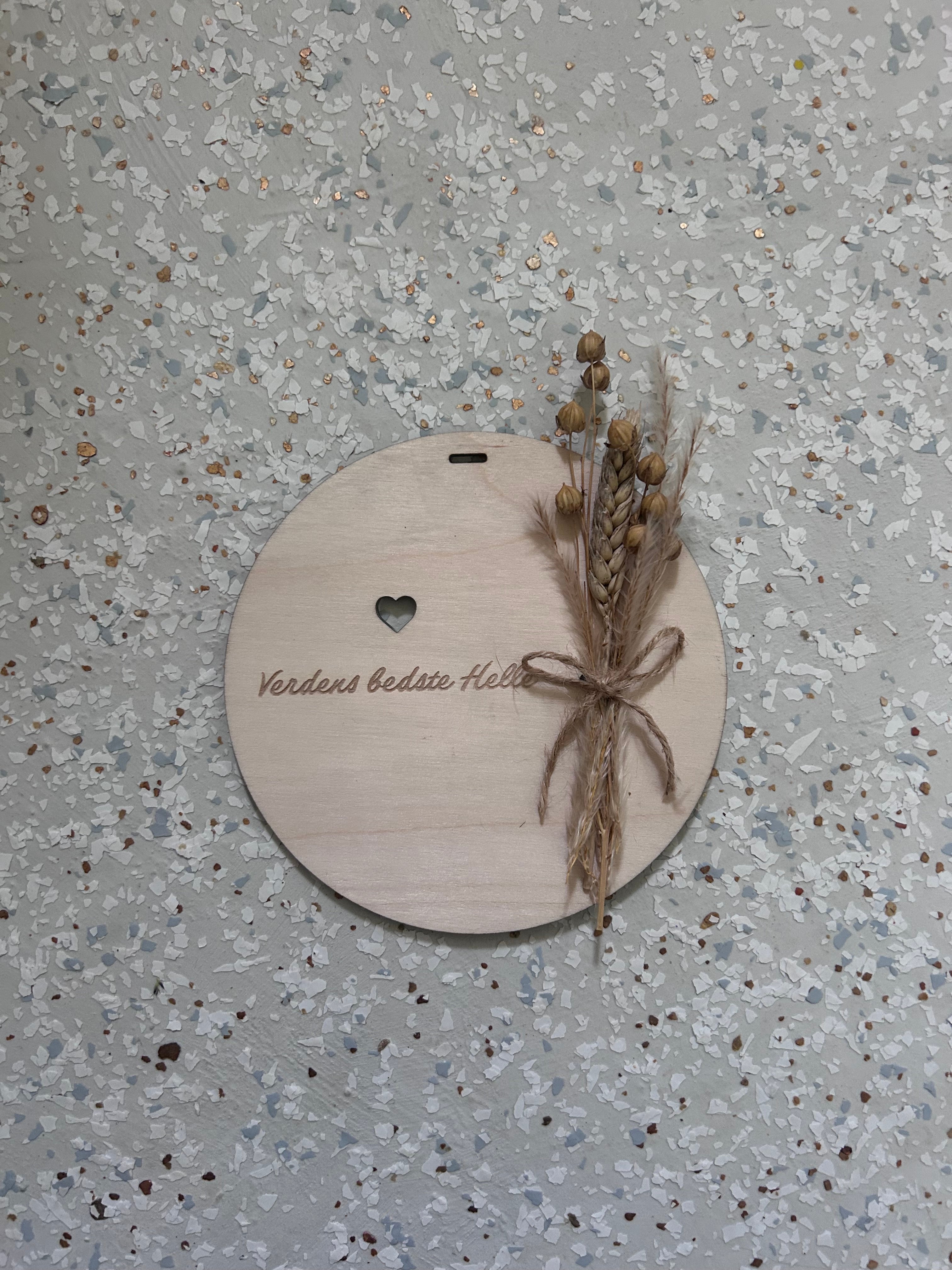 Blomsterplatte inkl. personlig tekst