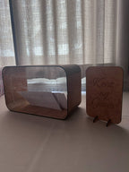 Akryl kort boks - teak