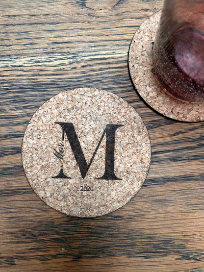 Kork ølbrikker med gravering