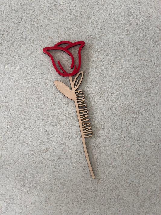 Evighedsblomst med rød rose,Konfirmand