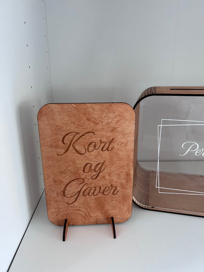 Akryl kort boks - teak