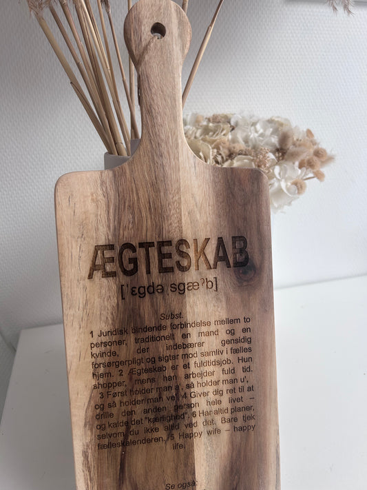 Skærebræt Ægteskab citat