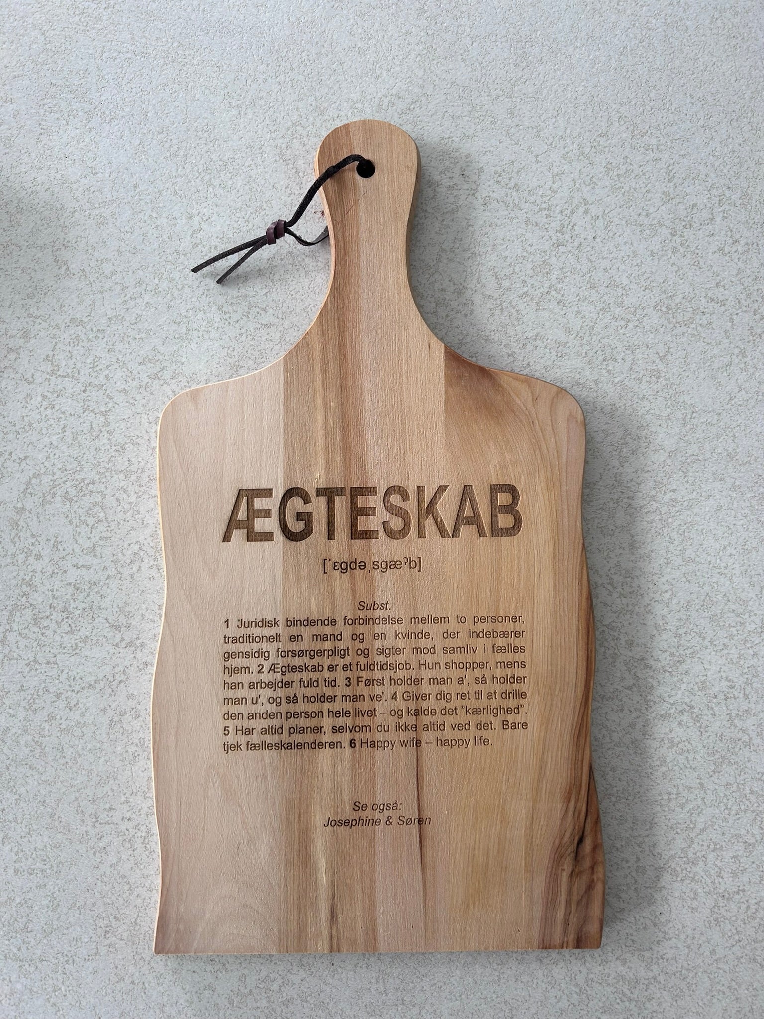 Skærebræt Ægteskab citat