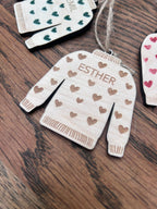 Juleophæng sweater - af træ